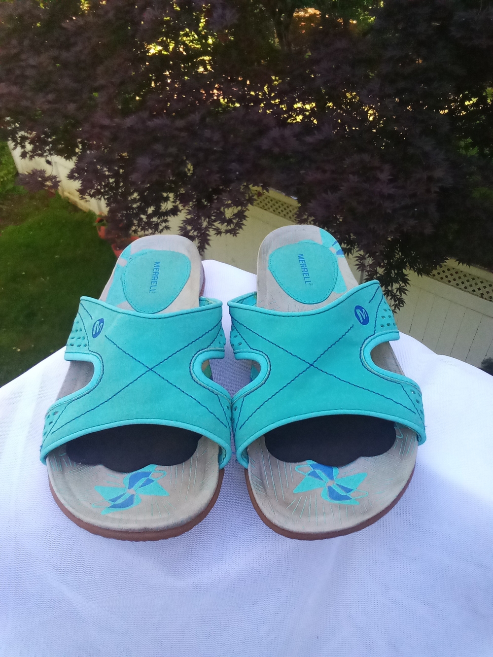 Merrell Turquoise Slip-On Slide Sandals Size 7 Like New